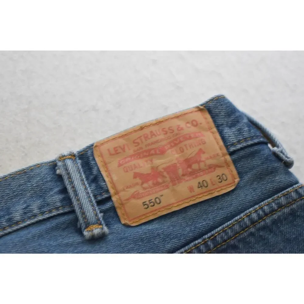 Levi's 550 Relaxed Fit Straight Blue Denim Jeans Mens Size 40 x 30‎